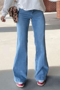 Vintage Washed Boyfriend Jeans: Y2K Aesthetic Mid-Waist Denim for Women's Fashion