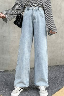 Vintage Washed Boyfriend Jeans: Y2K Fashion Staple for Women's Coquette Aesthetic Outfits