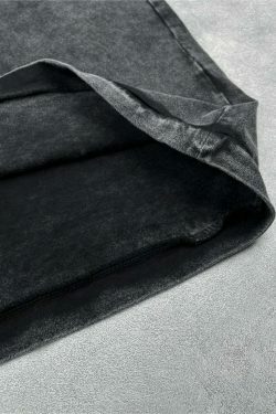 Vintage Washed Cotton Tee | Y2K Aesthetic Grunge Style | Coquette Fashion | Cute Tops & Cargo Skirt