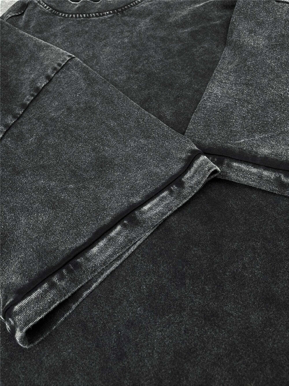 Vintage Washed Cotton Tee | Y2K Aesthetic Grunge Style | Coquette Fashion | Cute Tops & Cargo Skirt