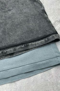 Vintage Washed Cotton Tee | Y2K Aesthetic Grunge Style | Coquette Fashion | Cute Tops & Cargo Skirt