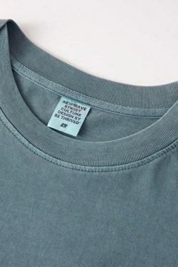 Vintage Washed Cotton Tee | Y2K Aesthetic Grunge Style | Coquette Fashion | Cute Tops & Cargo Skirt