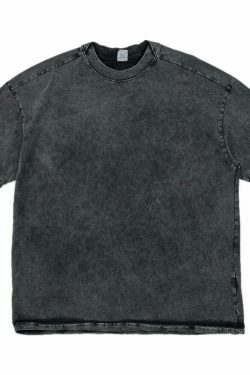 Vintage Washed Cotton Tee | Y2K Aesthetic Grunge Style | Coquette Fashion | Cute Tops & Cargo Skirt