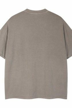 Vintage Washed Cotton Tee | Y2K Aesthetic Grunge Style | Coquette Fashion | Cute Tops & Cargo Skirt