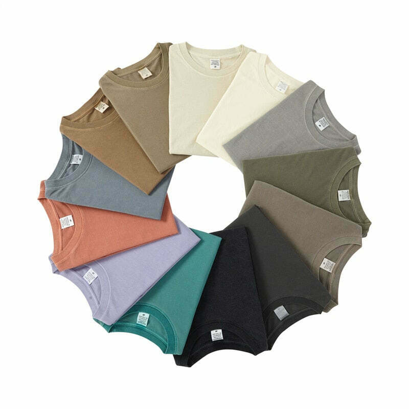 Vintage Washed Cotton Tee: Y2K Aesthetic Grunge Style Coquette Fashion Cute Tops