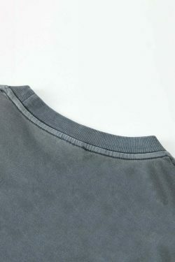 Vintage Washed Cotton Tee: Y2K Aesthetic Grunge Style Coquette Fashion Cute Tops