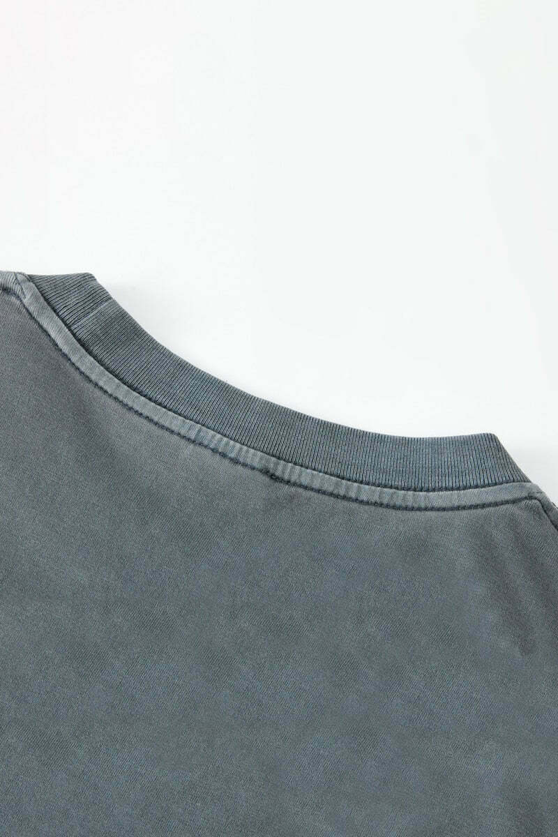 Vintage Washed Cotton Tee: Y2K Aesthetic Grunge Style Coquette Fashion Cute Tops