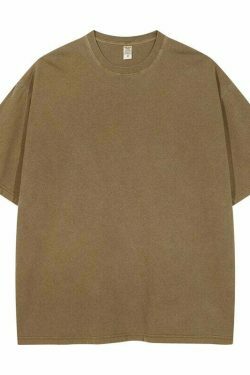 Vintage Washed Cotton Tee: Y2K Aesthetic Grunge Style Coquette Fashion Cute Tops