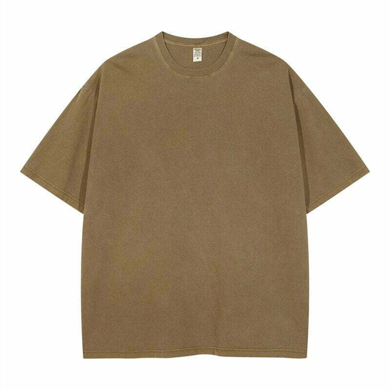 Vintage Washed Cotton Tee: Y2K Aesthetic Grunge Style Coquette Fashion Cute Tops