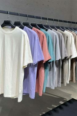 Vintage Washed Cotton Tee: Y2K Aesthetic Grunge Style Coquette Fashion Cute Tops