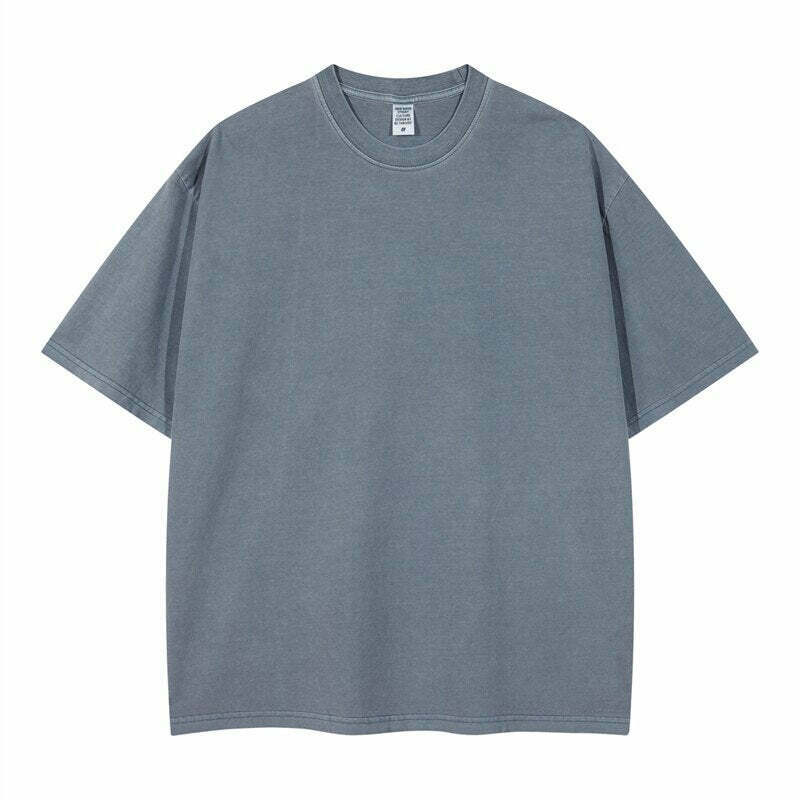 Vintage Washed Cotton Tee: Y2K Aesthetic Grunge Style Coquette Fashion Cute Tops