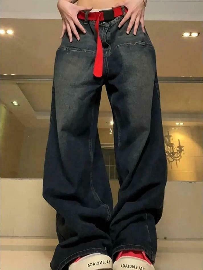 Vintage Washed Distressed Boyfriend Jeans - Y2K Fashion Staple for Women's Coquette Aesthetic Vintage Washed Distressed Boyfriend Jeans - Y2K Fashion Staple for Women's Coquette Aesthetic