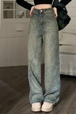 Vintage Washed Distressed High Rise Boyfriend Jeans - Y2K Fashion Aesthetic for Women