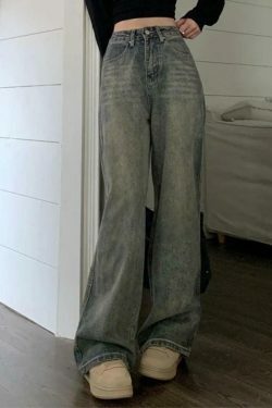 Vintage Washed Distressed High Rise Boyfriend Jeans - Y2K Fashion Aesthetic for Women
