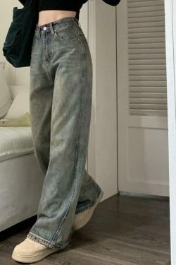 Vintage Washed Distressed High Rise Boyfriend Jeans - Y2K Fashion Aesthetic for Women