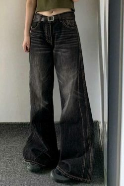 Vintage Washed High Waist Boyfriend Jeans - Y2K Aesthetic Denim - Coquette Grunge Fashion