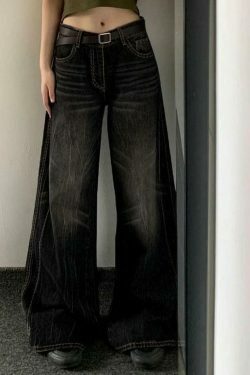 Vintage Washed High Waist Boyfriend Jeans - Y2K Aesthetic Denim - Coquette Grunge Fashion