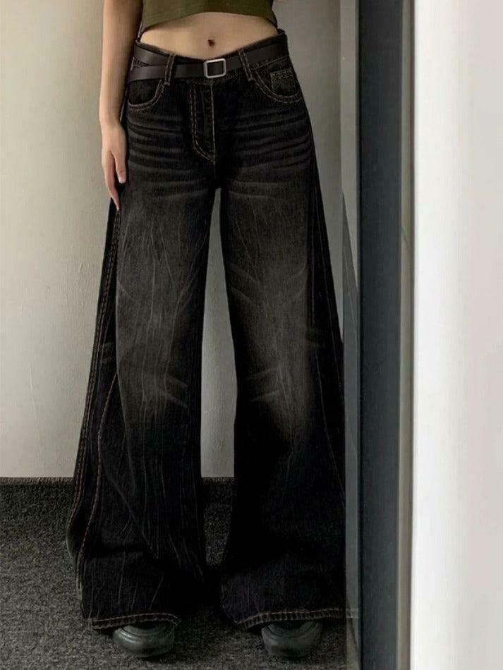 Vintage Washed High Waist Boyfriend Jeans - Y2K Aesthetic Denim - Coquette Grunge Fashion Vintage Washed High Waist Boyfriend Jeans - Y2K Aesthetic Denim - Coquette Grunge Fashion