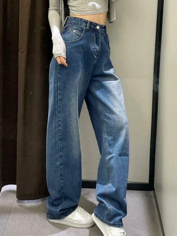 Vintage Washed High Waist Boyfriend Jeans - Y2K Fashion Aesthetic for Women Vintage Washed High Waist Boyfriend Jeans - Y2K Fashion Aesthetic for Women