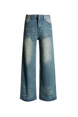 Vintage Washed Splice Boyfriend Jeans - Y2K Fashion Staple for Coquette Aesthetic & Grunge Style
