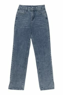 Vintage Washed Split Boyfriend Jeans - Y2K Fashion Aesthetic for Women
