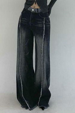 Vintage Washed Wide Leg Jeans: Y2K Fashion Staple for Women's Coquette Aesthetic Outfits