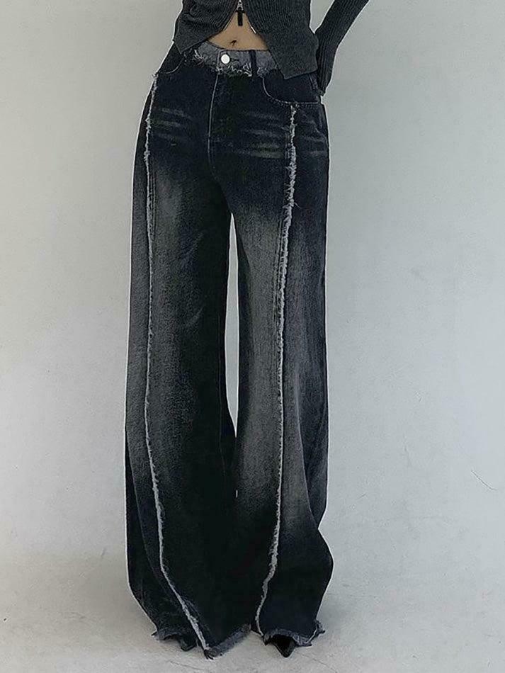 Vintage Washed Wide Leg Jeans: Y2K Fashion Staple for Women's Coquette Aesthetic Outfits Vintage Washed Wide Leg Jeans: Y2K Fashion Staple for Women's Coquette Aesthetic Outfits