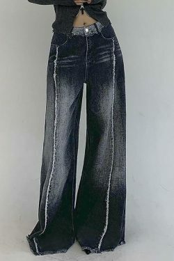 Vintage Washed Wide Leg Jeans: Y2K Fashion Staple for Women's Coquette Aesthetic Outfits