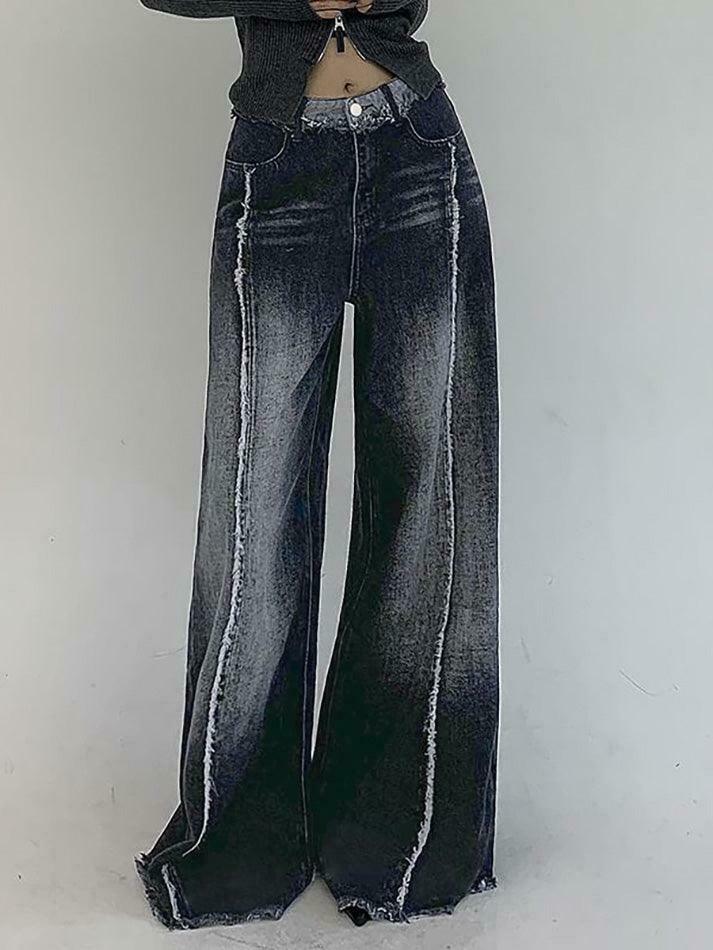 Vintage Washed Wide Leg Jeans: Y2K Fashion Staple for Women's Coquette Aesthetic Outfits Vintage Washed Wide Leg Jeans: Y2K Fashion Staple for Women's Coquette Aesthetic Outfits