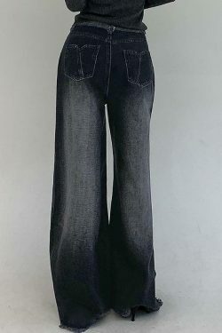 Vintage Washed Wide Leg Jeans: Y2K Fashion Staple for Women's Coquette Aesthetic Outfits