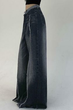Vintage Washed Wide Leg Jeans: Y2K Fashion Staple for Women's Coquette Aesthetic Outfits