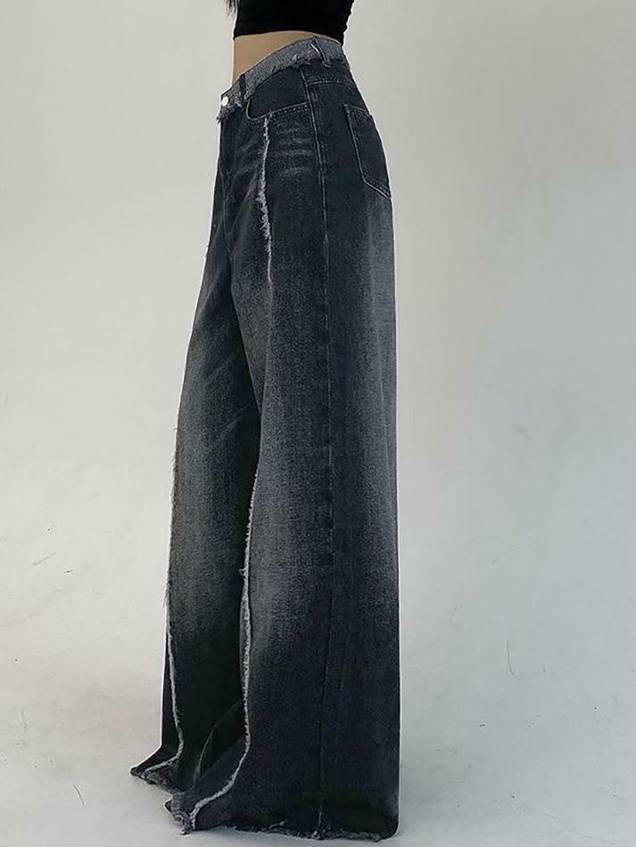 Vintage Washed Wide Leg Jeans: Y2K Fashion Staple for Women's Coquette Aesthetic Outfits Vintage Washed Wide Leg Jeans: Y2K Fashion Staple for Women's Coquette Aesthetic Outfits