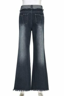 Vintage Washed Wide Leg Jeans: Y2K Fashion Staple for Women's Coquette Aesthetic Outfits