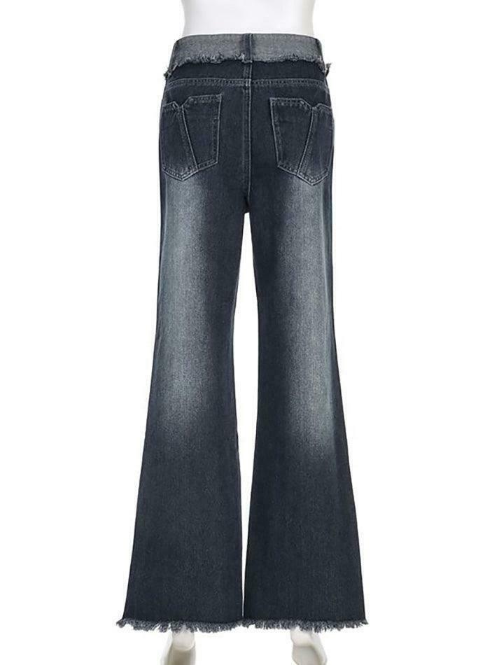 Vintage Washed Wide Leg Jeans: Y2K Fashion Staple for Women's Coquette Aesthetic Outfits Vintage Washed Wide Leg Jeans: Y2K Fashion Staple for Women's Coquette Aesthetic Outfits