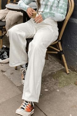 Vintage White Washed Boyfriend Jeans - Y2K Fashion Staple for Women's Grunge and Coquette Aesthetic