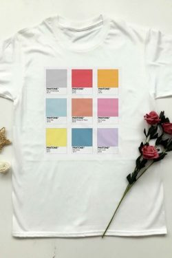 Vintage Y2K Aesthetic Cargo Skirt & Pastel Goth Hoodie - Coquette Style Pantone T-Shirt