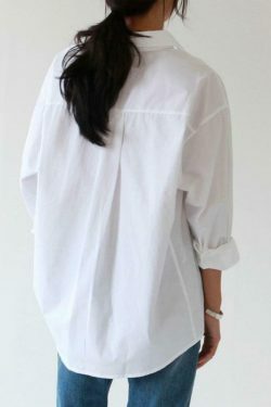 Vintage Y2K Aesthetic Cargo Skirt with Coquette Style and Grunge Vibes - Long Sleeve Cotton Blouse