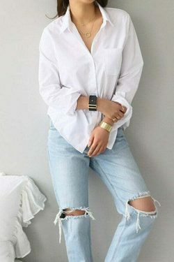 Vintage Y2K Aesthetic Cargo Skirt with Coquette Style and Grunge Vibes - Long Sleeve Cotton Blouse