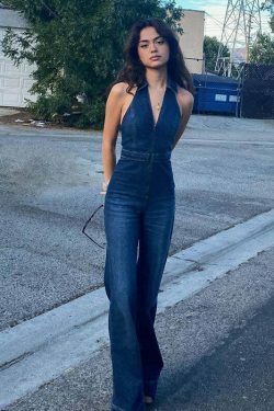 Vintage Y2K Aesthetic Cargo Skirt with Coquette Style and Grunge Vibes - Retro Slim Denim Jumpsuit