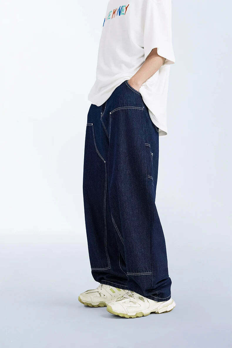 Vintage Y2K Aesthetic Cargo Skirt with Loose Fit Skater Jeans Vintage Y2K Aesthetic Cargo Skirt with Loose Fit Skater Jeans