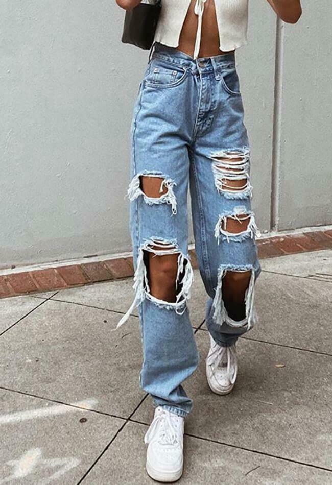 Vintage Y2K Aesthetic Cargo Skirt with Ripped High Waist Boyfriend Jeans Vintage Y2K Aesthetic Cargo Skirt with Ripped High Waist Boyfriend Jeans