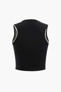 Vintage Y2K Aesthetic Destroyed Tank Top for Women - Coquette Style Grunge Fashion