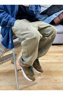 Vintage Y2K Aesthetic Embroidered Jeans - Coquette Style with Grunge & Pastel Goth Vibes