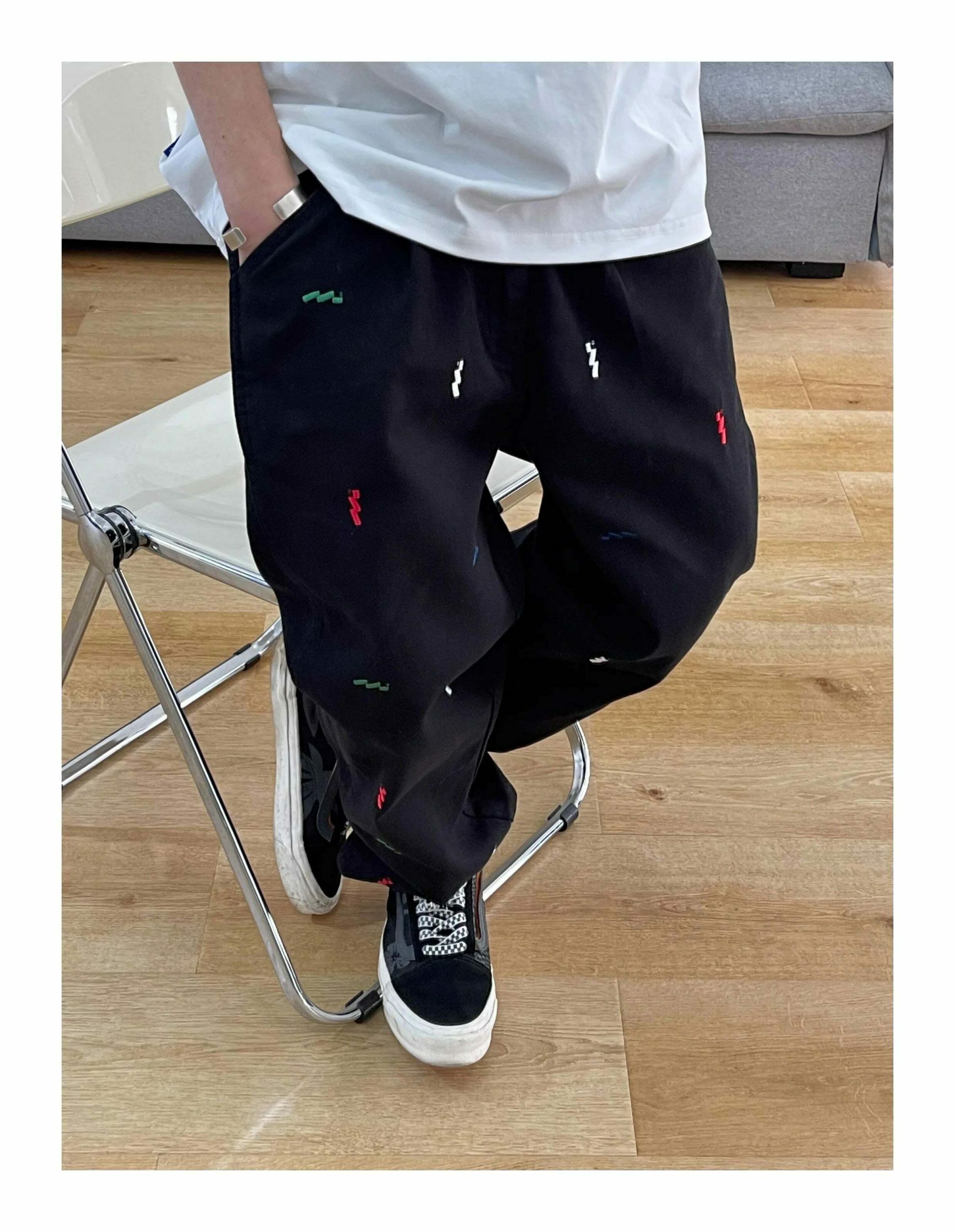 Vintage Y2K Aesthetic Embroidered Jeans - Coquette Style with Grunge & Pastel Goth Vibes Vintage Y2K Aesthetic Embroidered Jeans - Coquette Style with Grunge & Pastel Goth Vibes