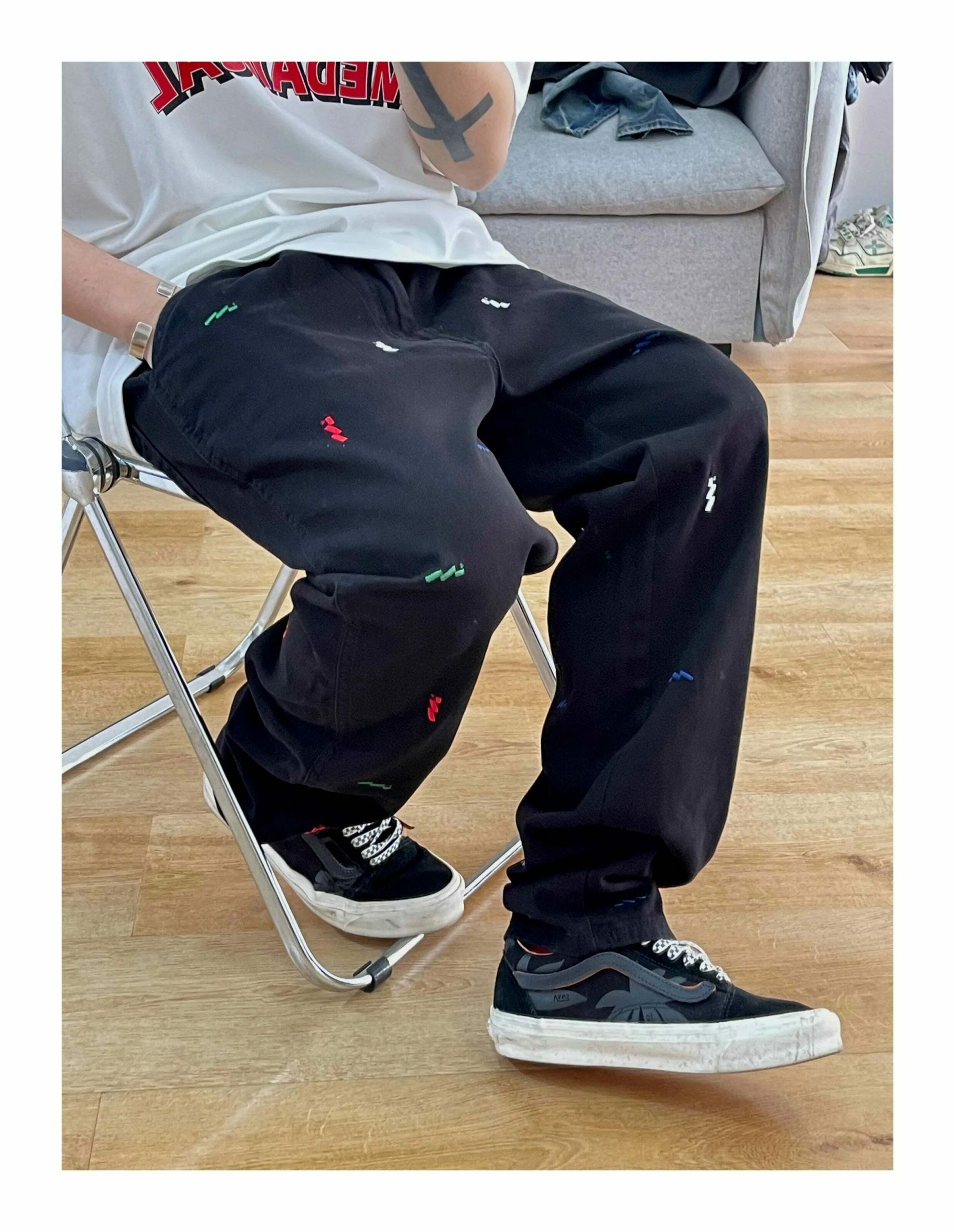 Vintage Y2K Aesthetic Embroidered Jeans - Coquette Style with Grunge & Pastel Goth Vibes Vintage Y2K Aesthetic Embroidered Jeans - Coquette Style with Grunge & Pastel Goth Vibes