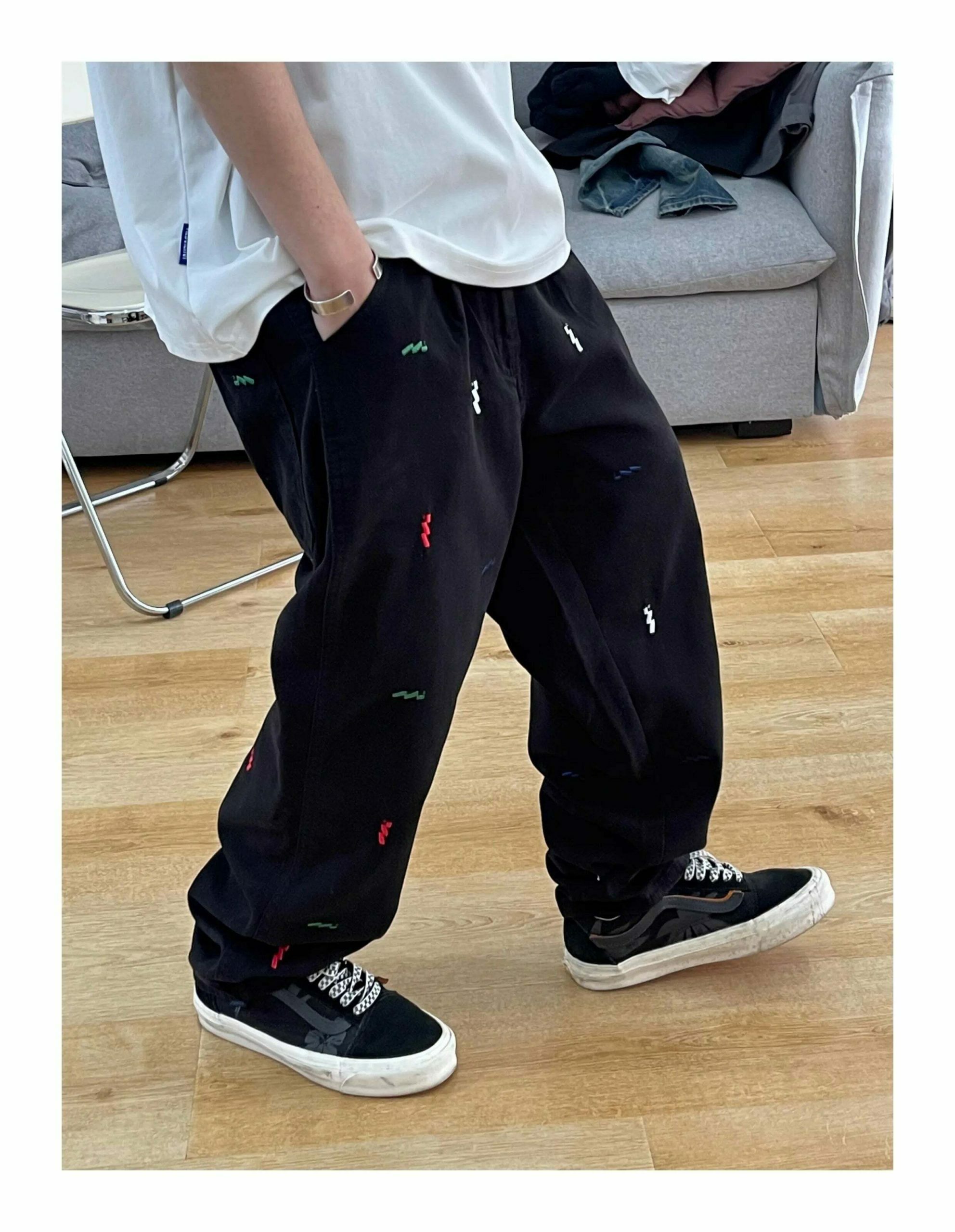 Vintage Y2K Aesthetic Embroidered Jeans - Coquette Style with Grunge & Pastel Goth Vibes Vintage Y2K Aesthetic Embroidered Jeans - Coquette Style with Grunge & Pastel Goth Vibes