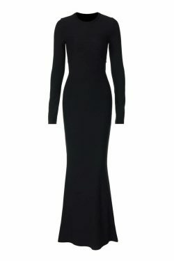 Vintage Y2K Aesthetic Long Sleeve Dress - Coquette Grunge with Pastel Goth Vibes