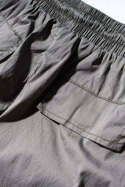 Vintage Y2K Aesthetic Parachute Cargo Shorts for Women - Coquette Style Grunge Fashion