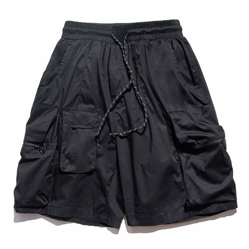 Vintage Y2K Aesthetic Parachute Cargo Shorts for Women - Coquette Style Grunge Fashion