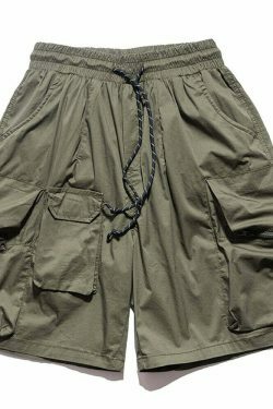 Vintage Y2K Aesthetic Parachute Cargo Shorts for Women - Coquette Style Grunge Fashion